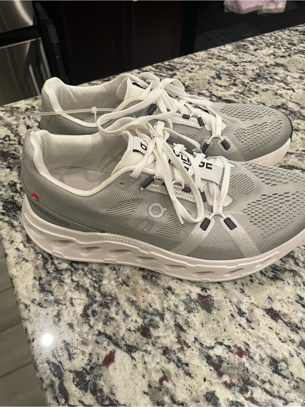 On Running womens Gray & White Cloud-Style Running Shoes